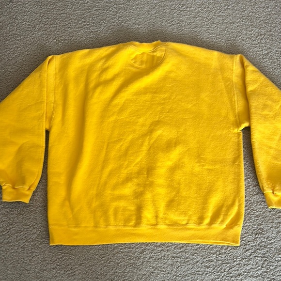 Starter Mens Long Sleeve Crewneck Heavyweight Pullover Sweatshirt Yellow Size L - Picture 2 of 6